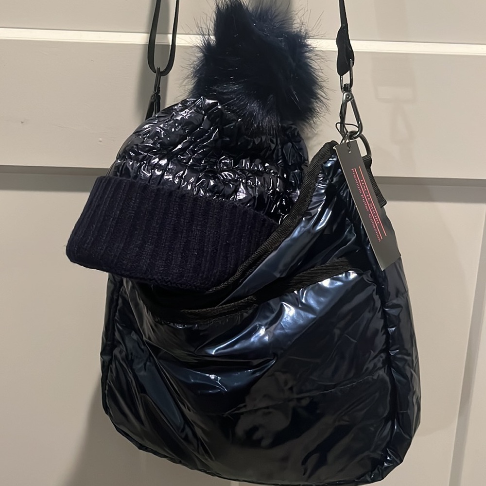 Puffer bag and hat set